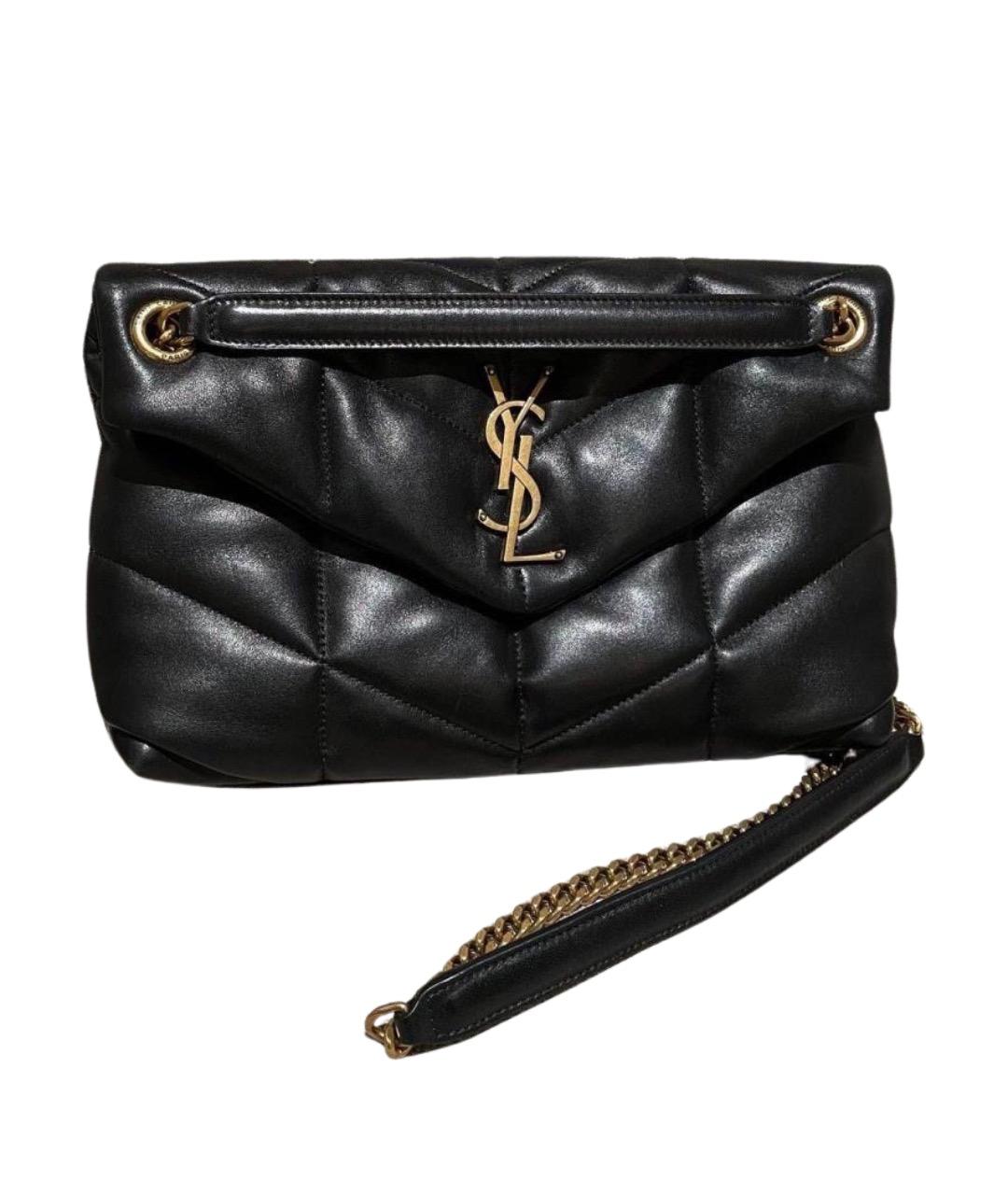 SAINT LAURENT Черная кожаная сумка через плечо, фото 1