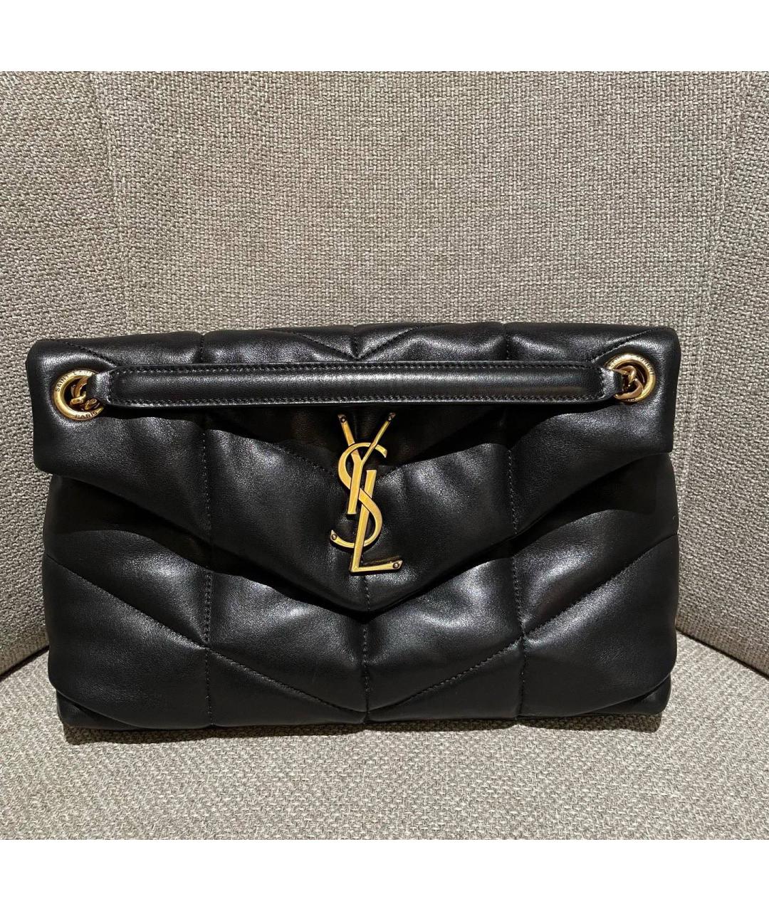 SAINT LAURENT Черная кожаная сумка через плечо, фото 2