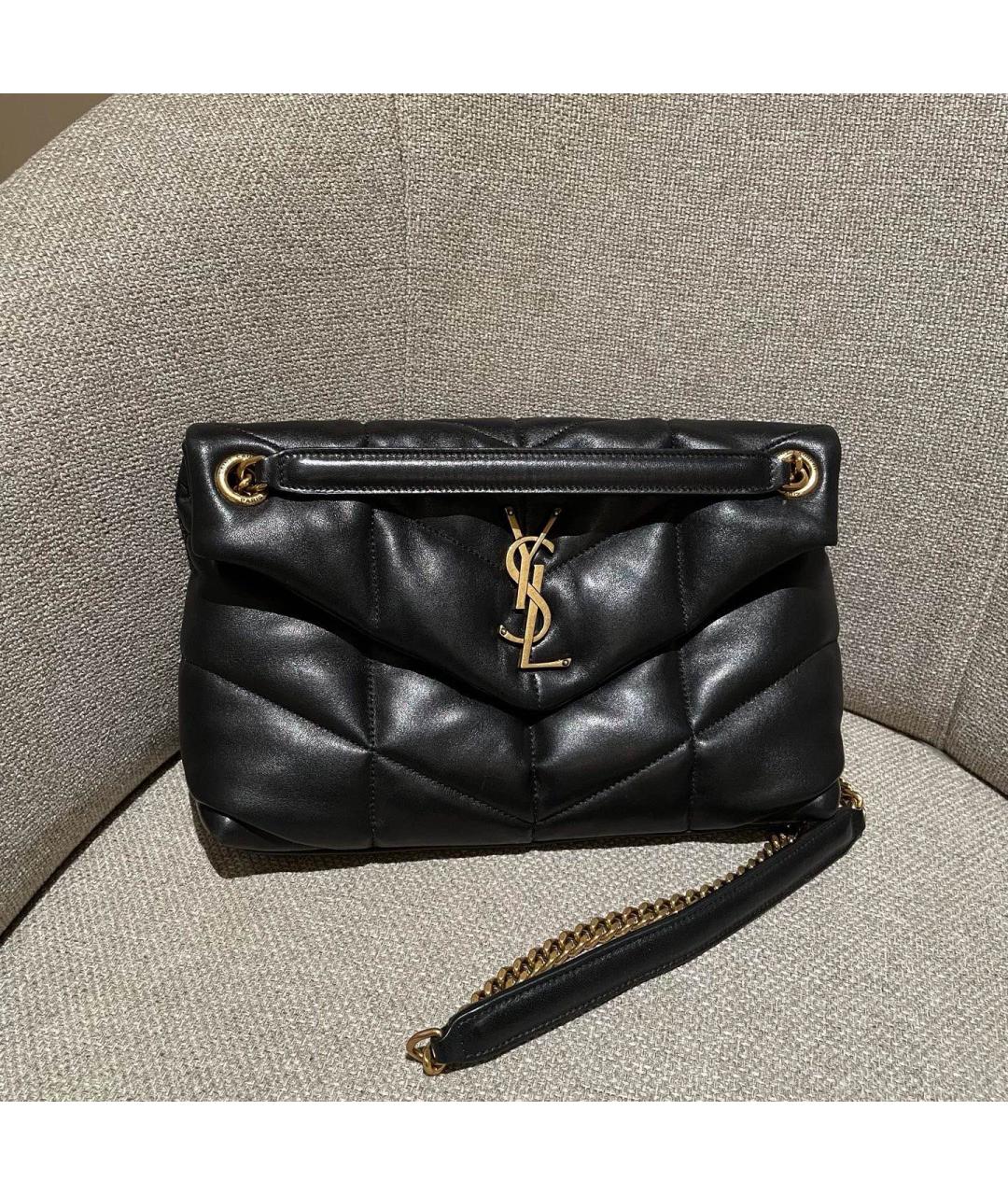 SAINT LAURENT Черная кожаная сумка через плечо, фото 10