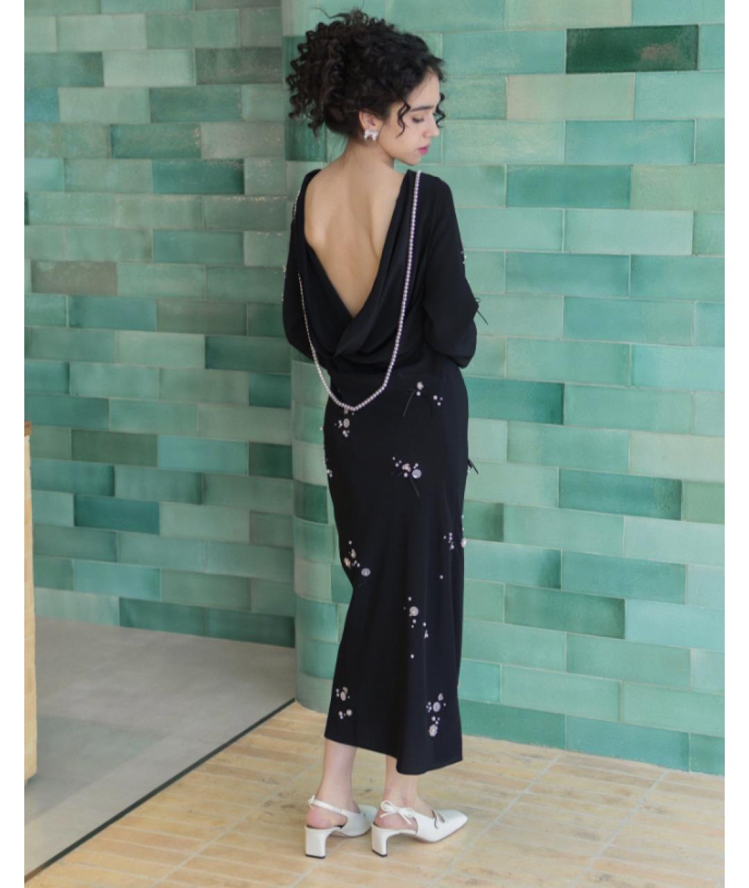 BERNADETTE Черное шелковое вечернее платье, фото 3