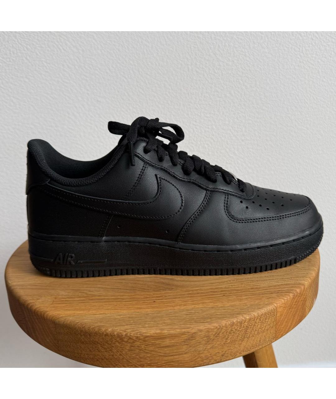 NIKE Черные кожаные низкие кроссовки / кеды, фото 5