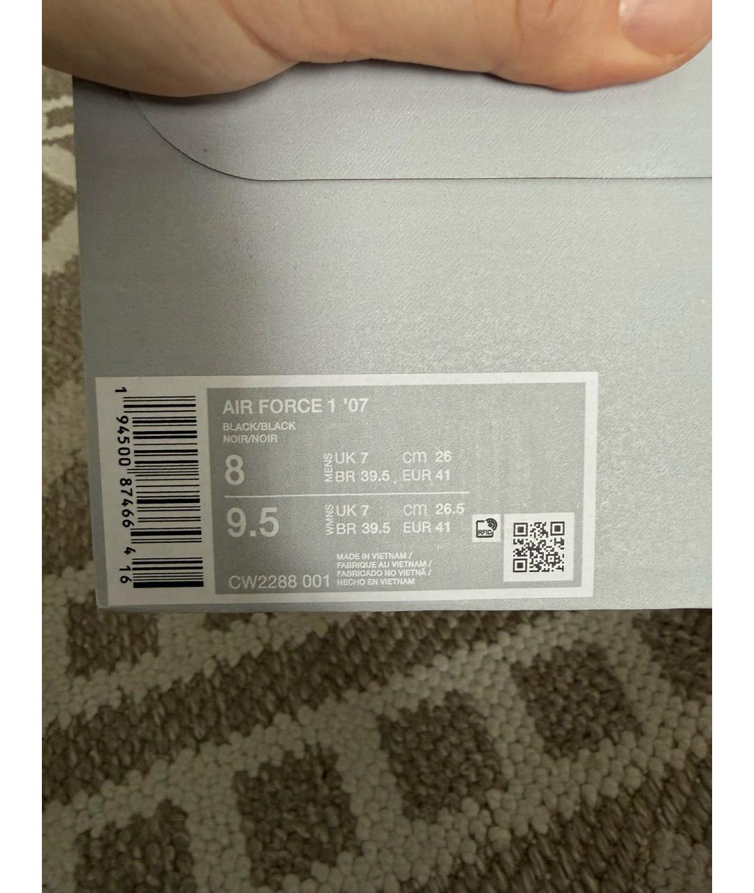 NIKE Черные кожаные низкие кроссовки / кеды, фото 4