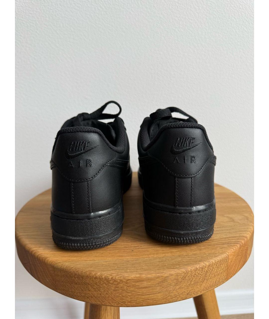 NIKE Черные кожаные низкие кроссовки / кеды, фото 3