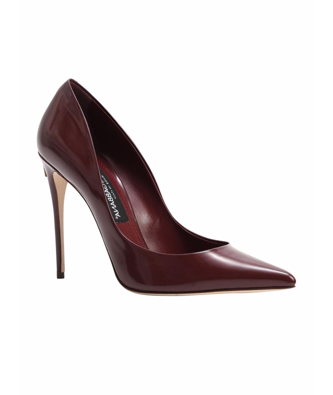 DOLCE&GABBANA Бордовые туфли из лакированной кожи, фото 7