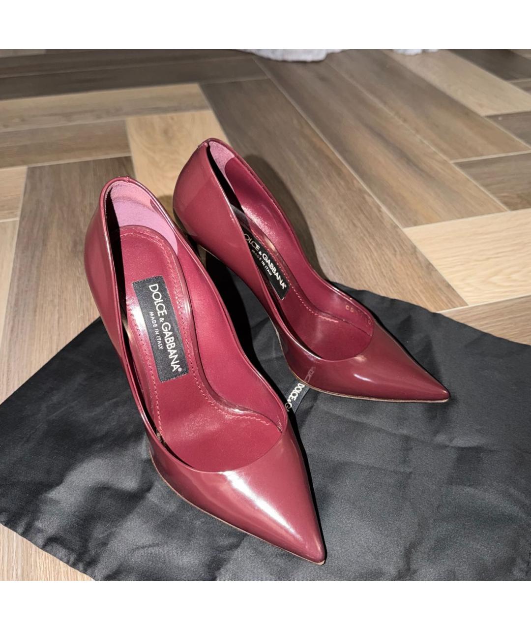 DOLCE&GABBANA Бордовые туфли из лакированной кожи, фото 2