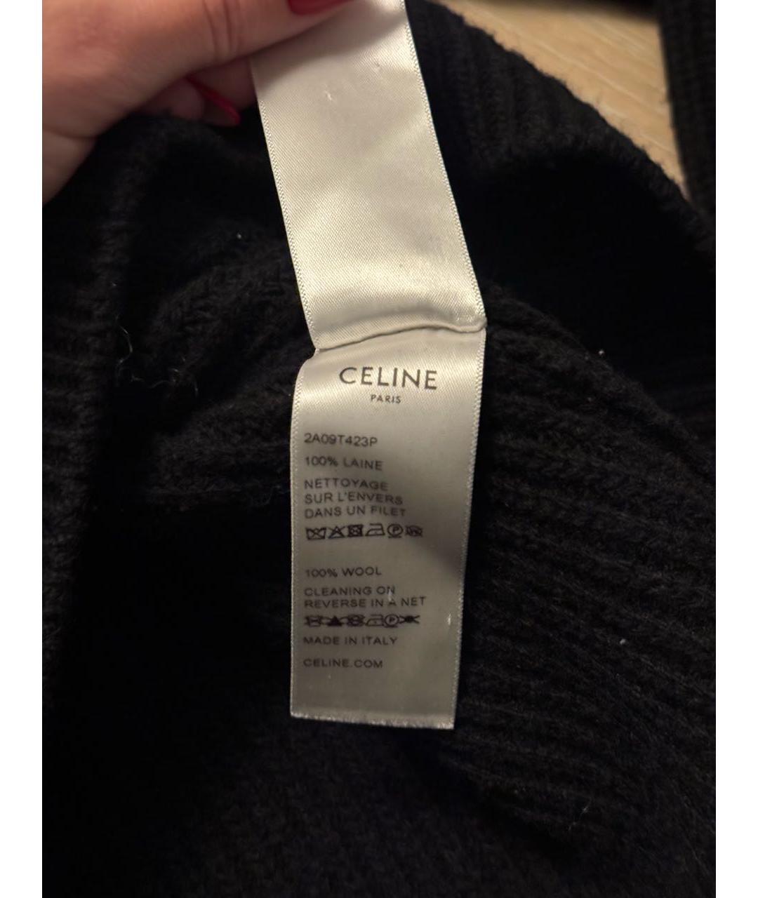 CELINE Черный шерстяной джемпер / свитер, фото 6