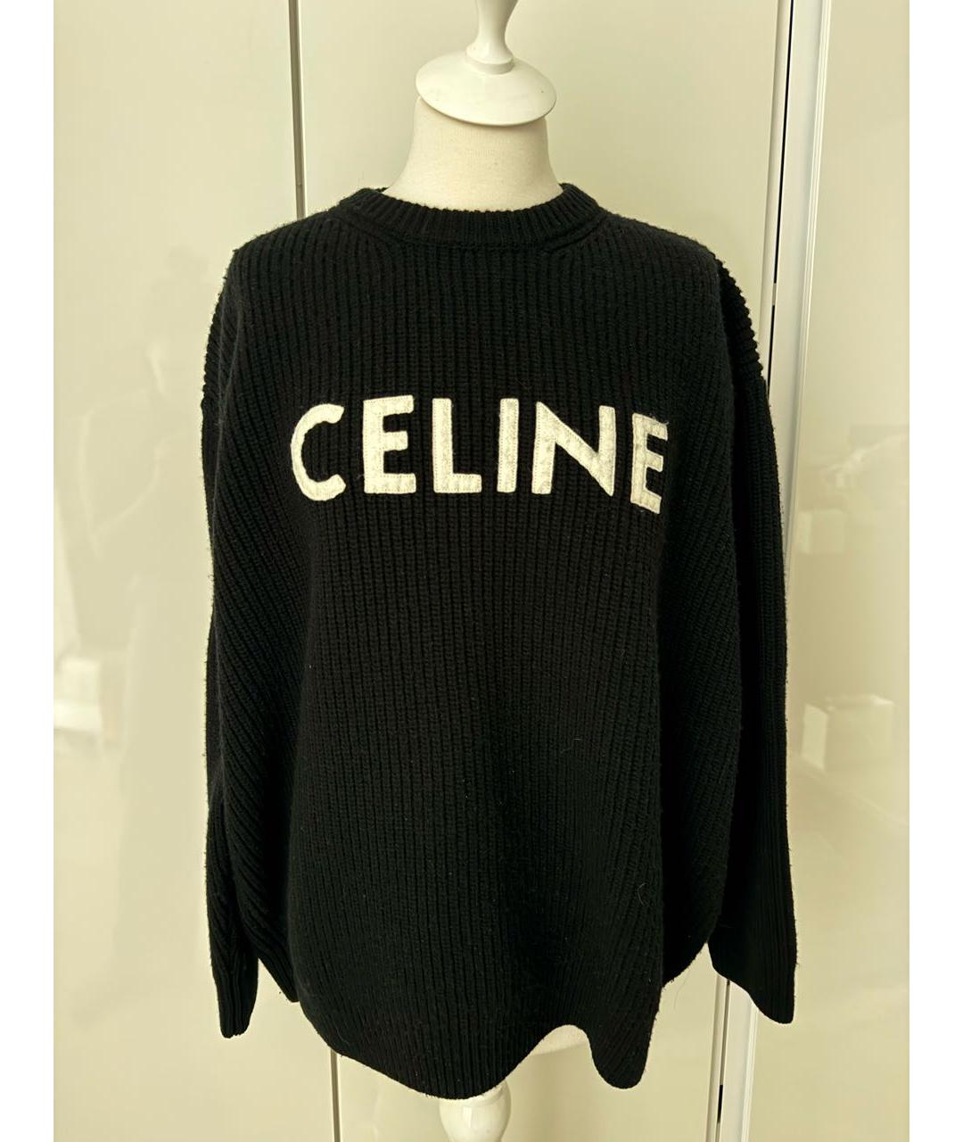 CELINE Черный шерстяной джемпер / свитер, фото 7