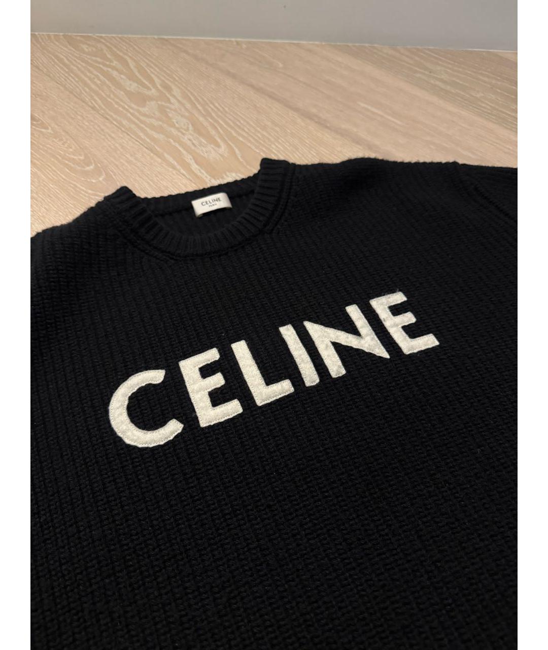 CELINE Черный шерстяной джемпер / свитер, фото 4