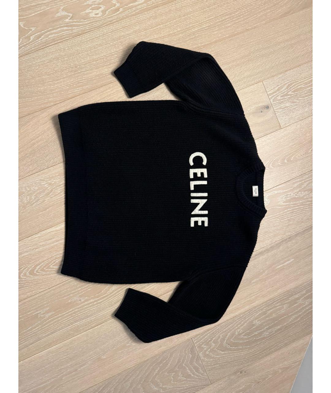CELINE Черный шерстяной джемпер / свитер, фото 8