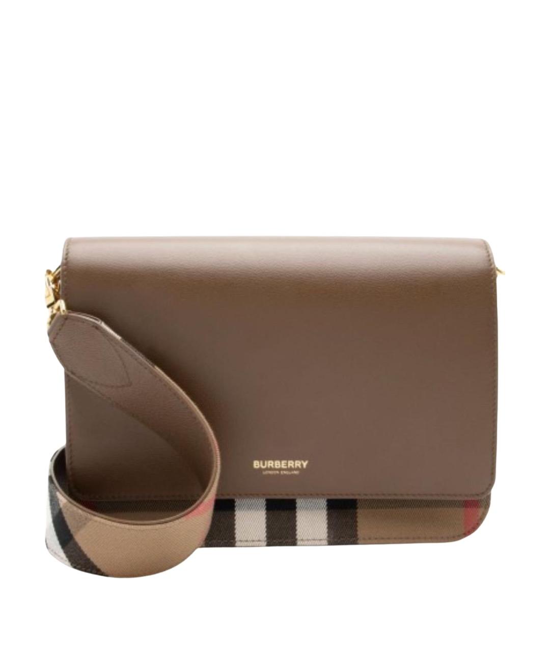 BURBERRY Коричневая кожаная сумка через плечо, фото 1