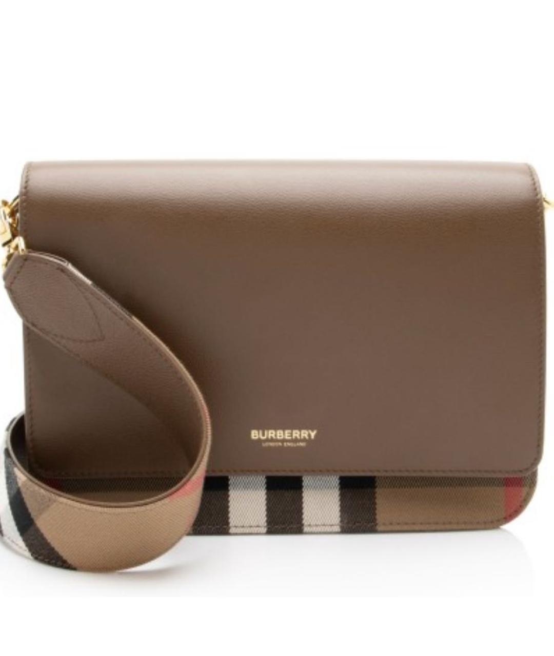 BURBERRY Коричневая кожаная сумка через плечо, фото 4