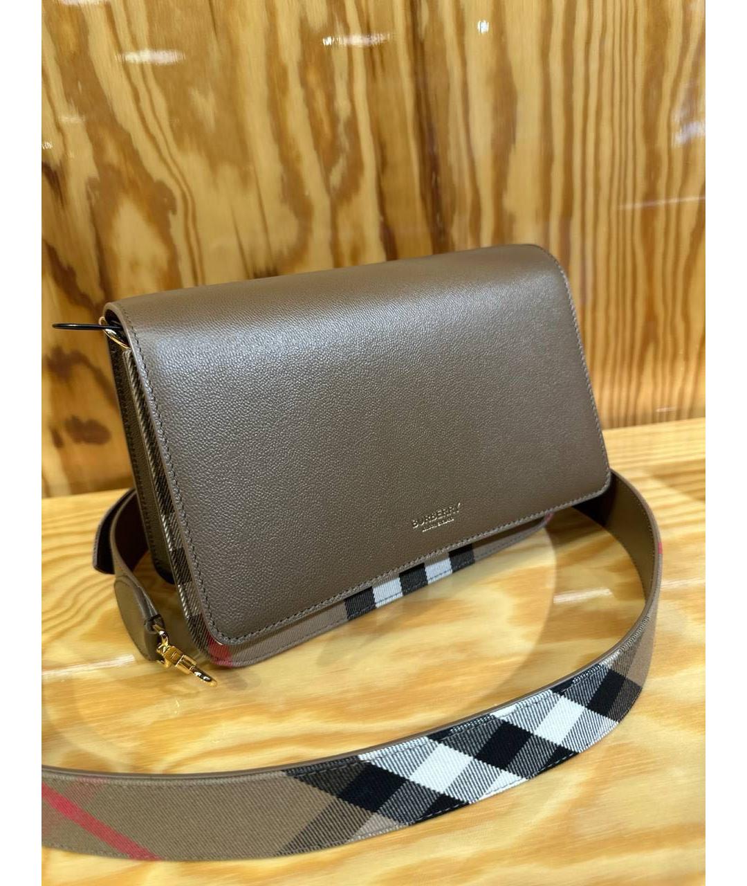 BURBERRY Коричневая кожаная сумка через плечо, фото 3