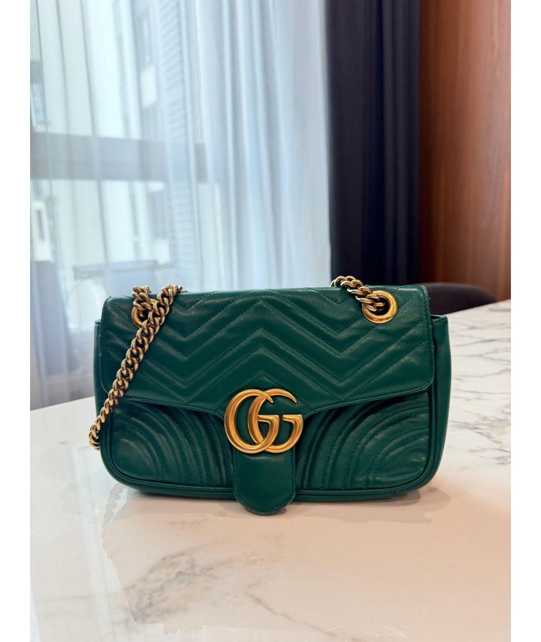 GUCCI Зеленая кожаная сумка через плечо, фото 8