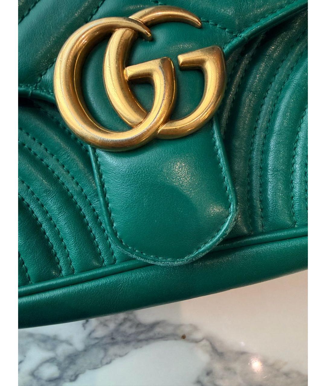 GUCCI Зеленая кожаная сумка через плечо, фото 4