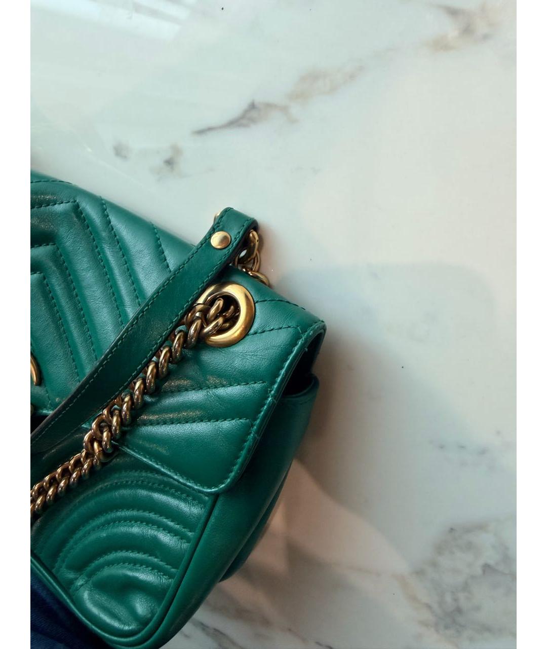 GUCCI Зеленая кожаная сумка через плечо, фото 7