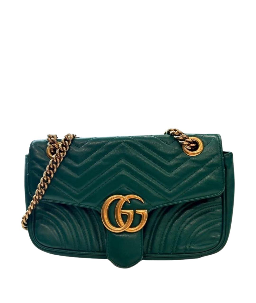 GUCCI Зеленая кожаная сумка через плечо, фото 1