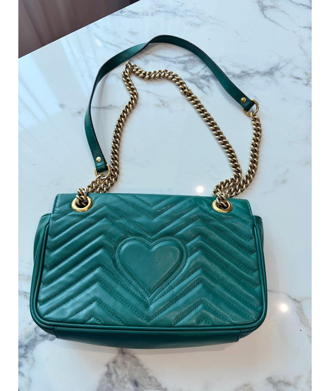 GUCCI Зеленая кожаная сумка через плечо, фото 3