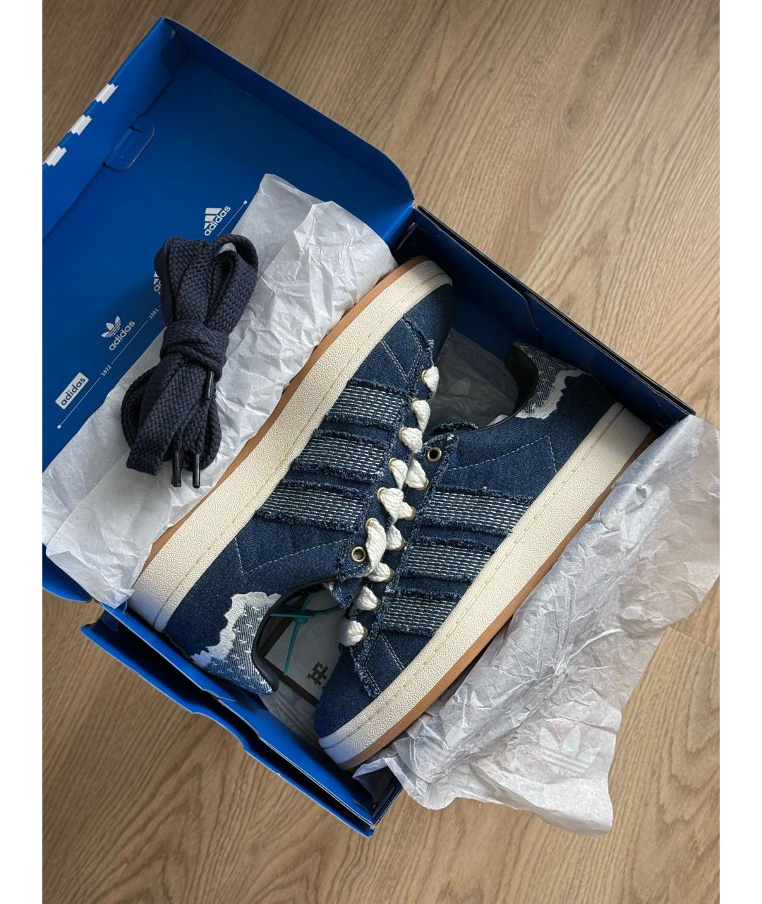 ADIDAS Темно-синие текстильные кроссовки, фото 5