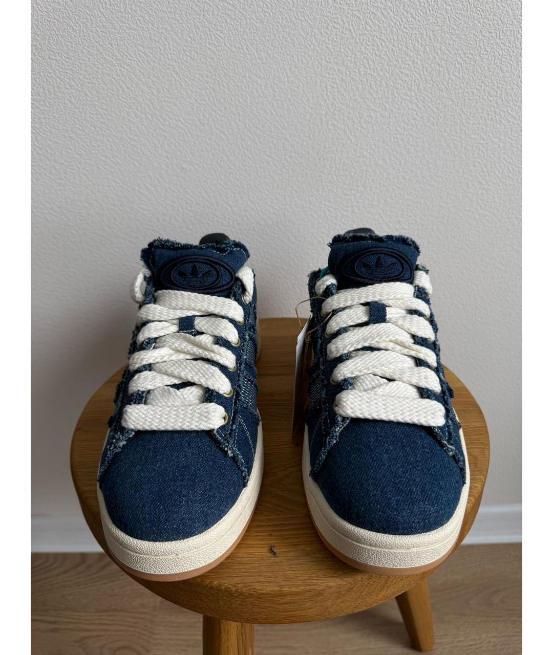 ADIDAS Темно-синие текстильные кроссовки, фото 2