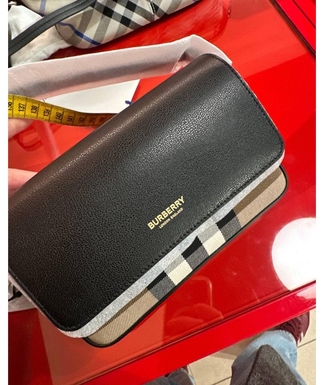 BURBERRY Черная кожаная сумка через плечо, фото 2