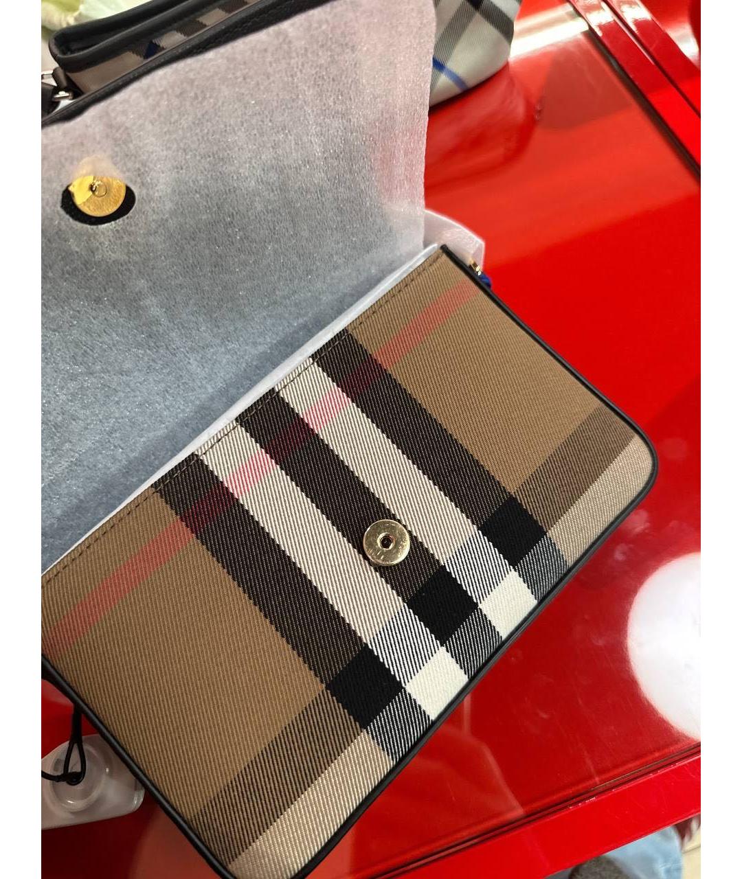 BURBERRY Черная кожаная сумка через плечо, фото 4