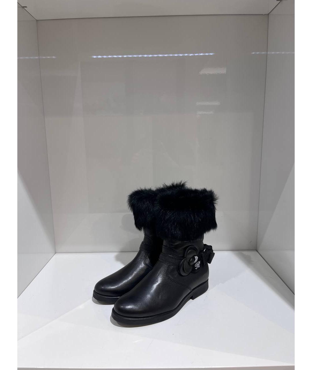 BLUMARINE Черные кожаные ботинки, фото 2