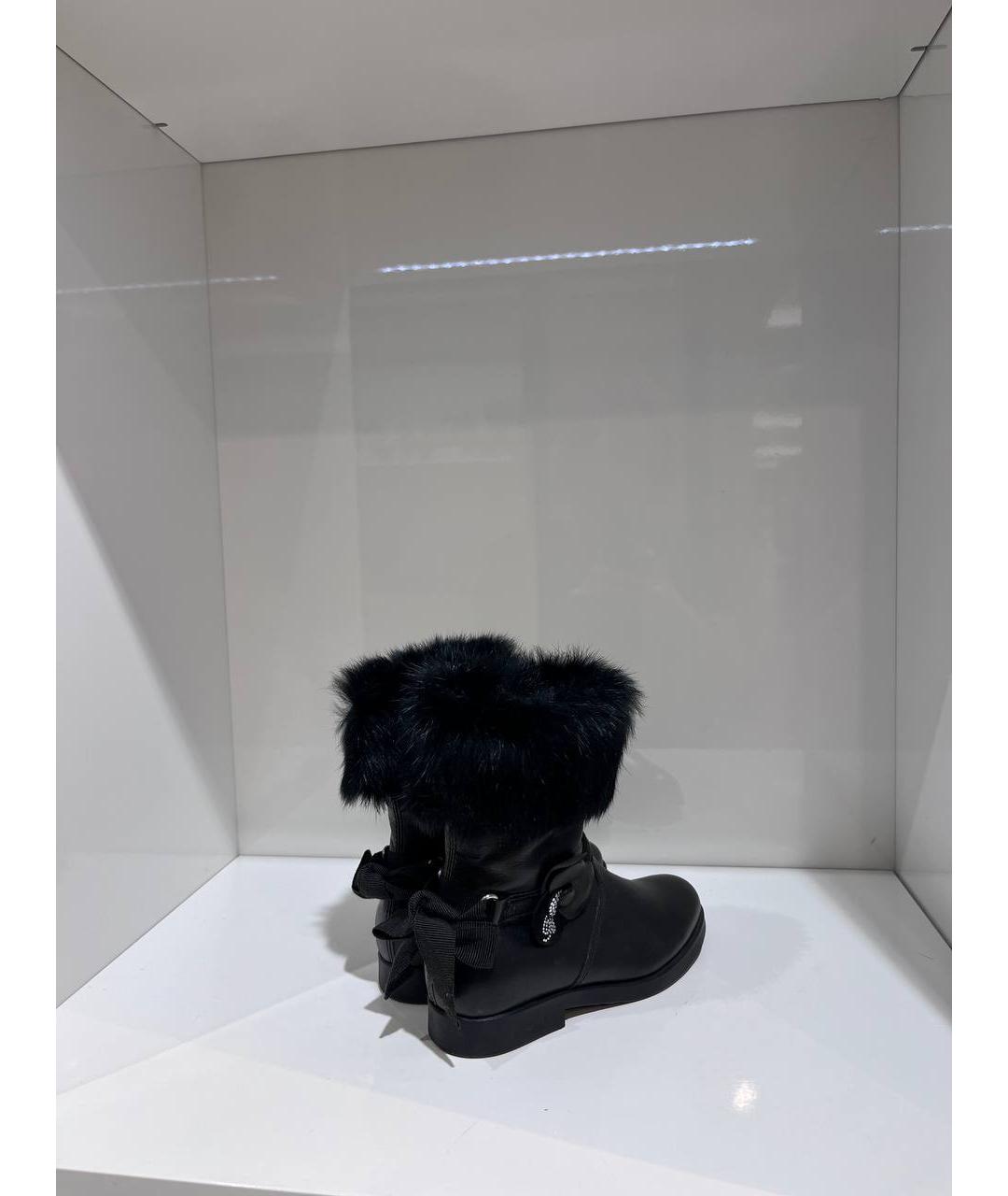 BLUMARINE Черные кожаные ботинки, фото 3