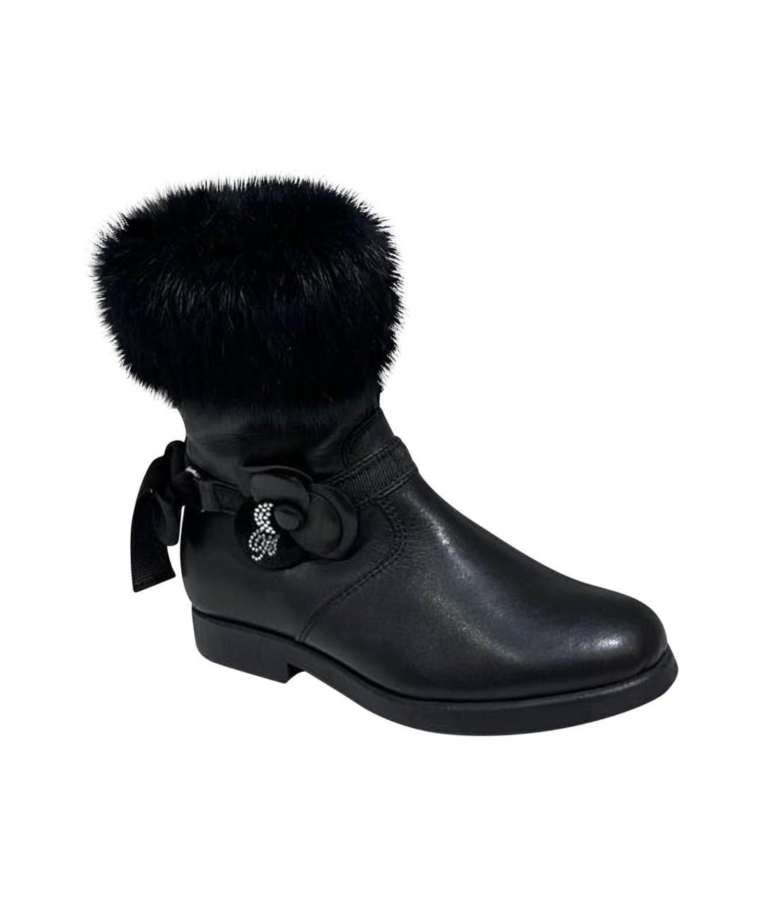 BLUMARINE Черные кожаные ботинки, фото 4