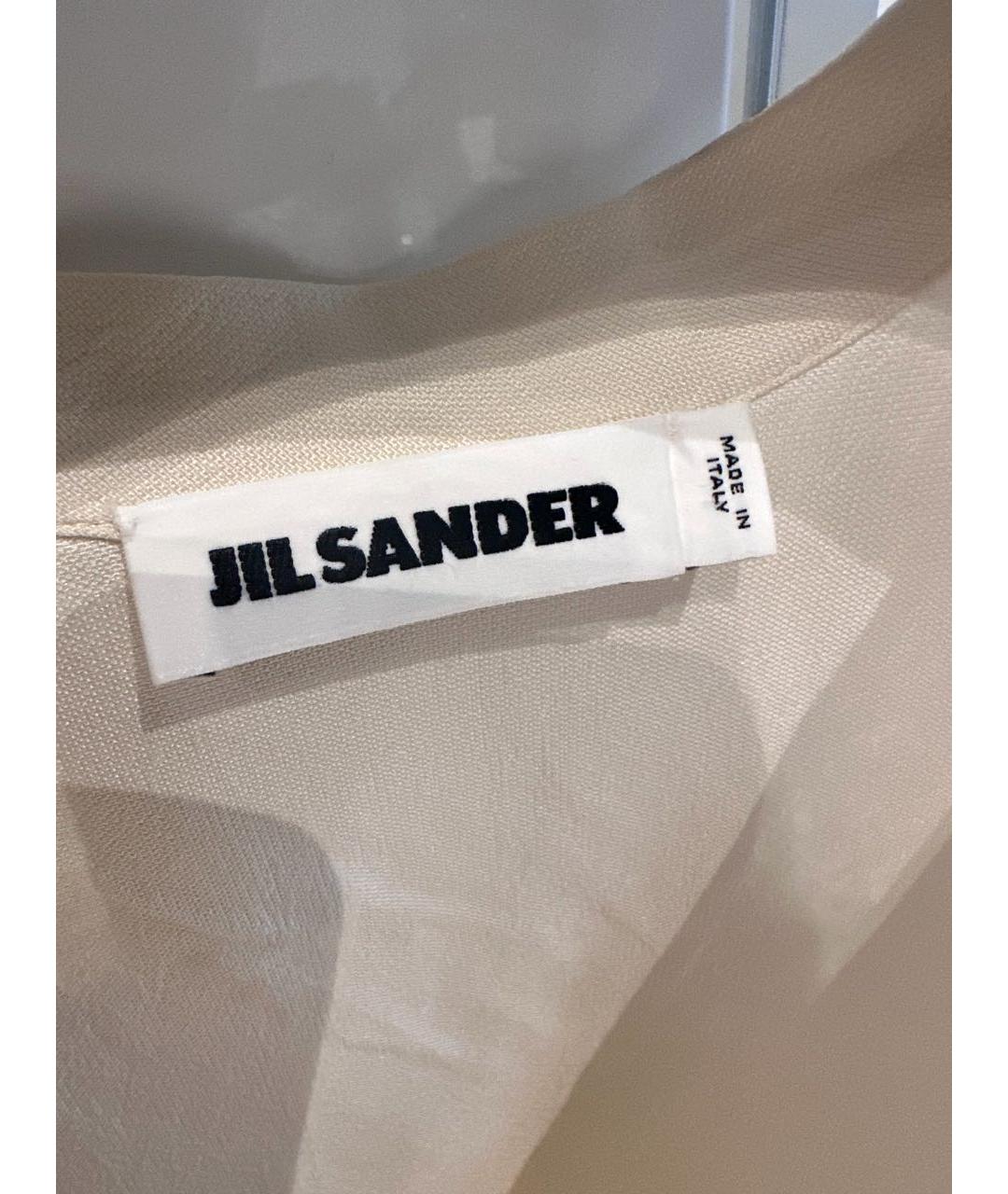 JIL SANDER Бежевая шелковая блузы, фото 4