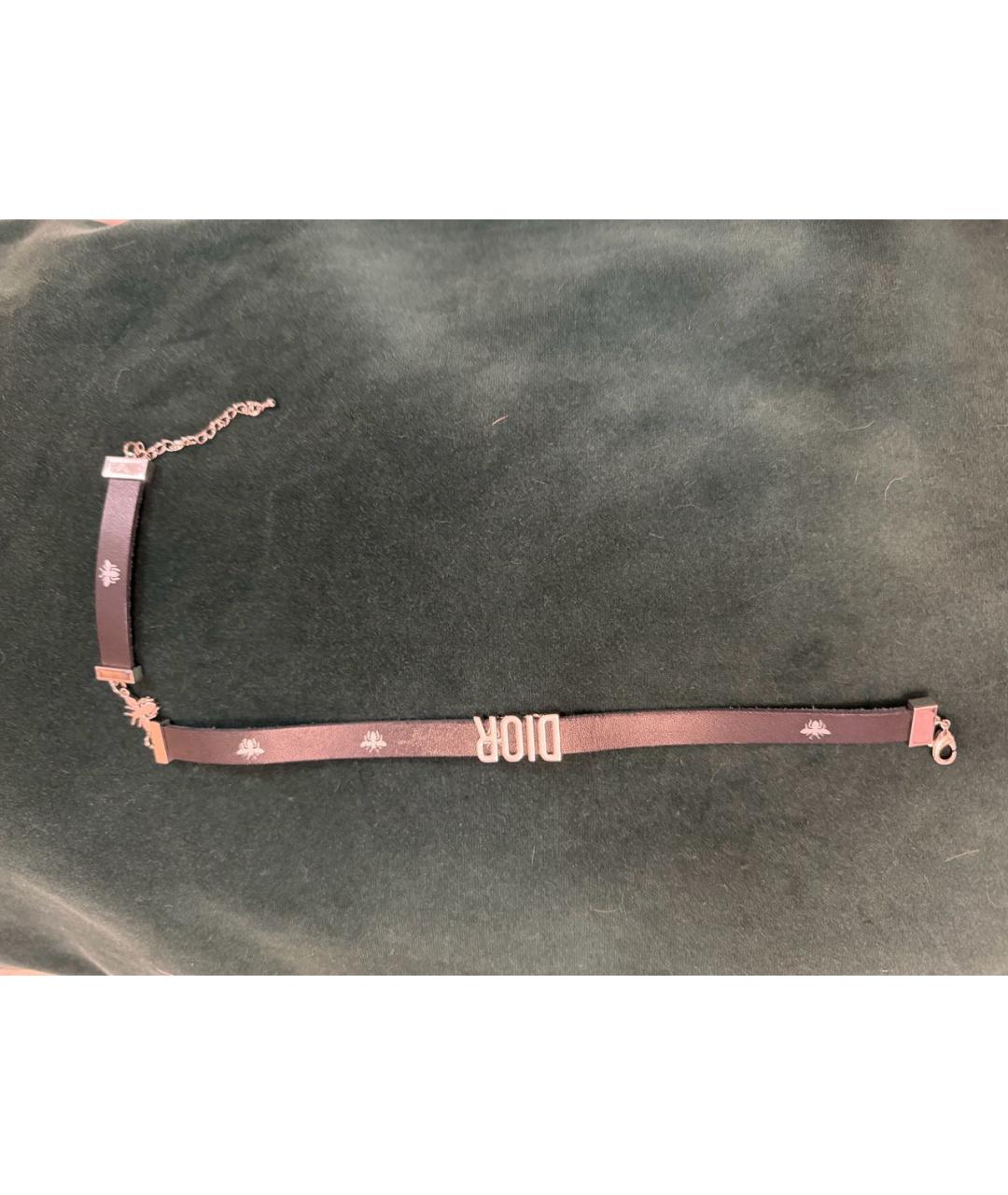 CHRISTIAN DIOR Черный кожаный чокер, фото 5