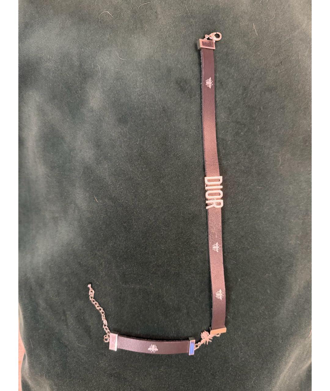 CHRISTIAN DIOR Черный кожаный чокер, фото 6