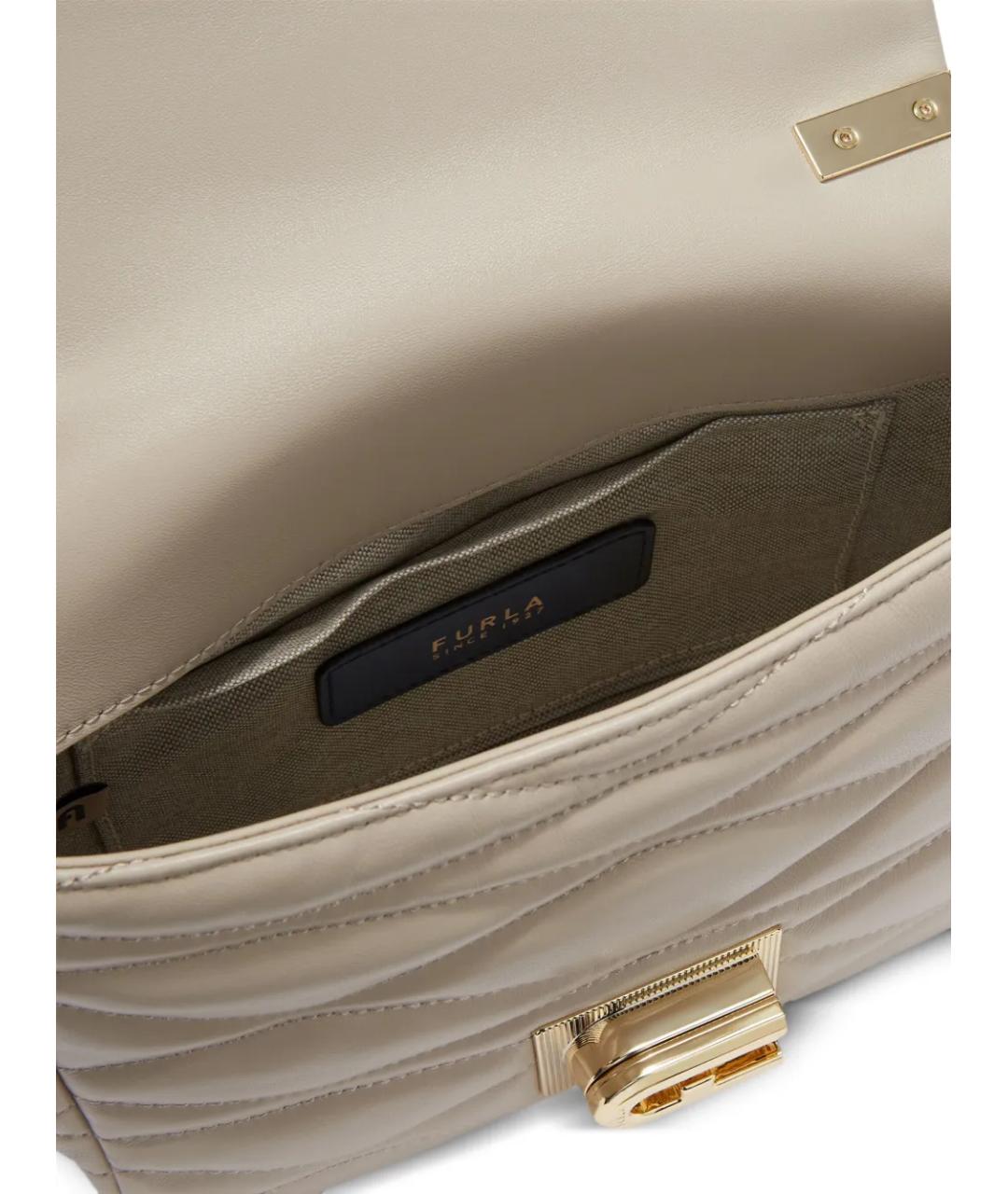 FURLA Антрацитовая кожаная сумка через плечо, фото 3