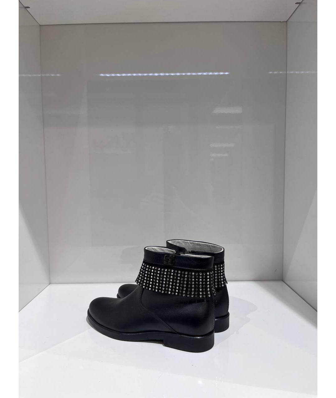 BLUMARINE Черные кожаные ботинки, фото 3
