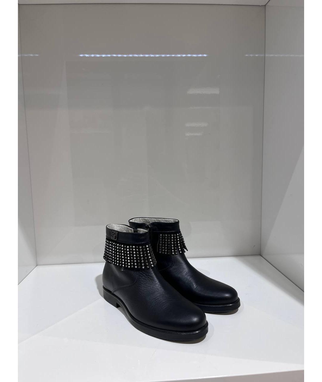 BLUMARINE Черные кожаные ботинки, фото 2