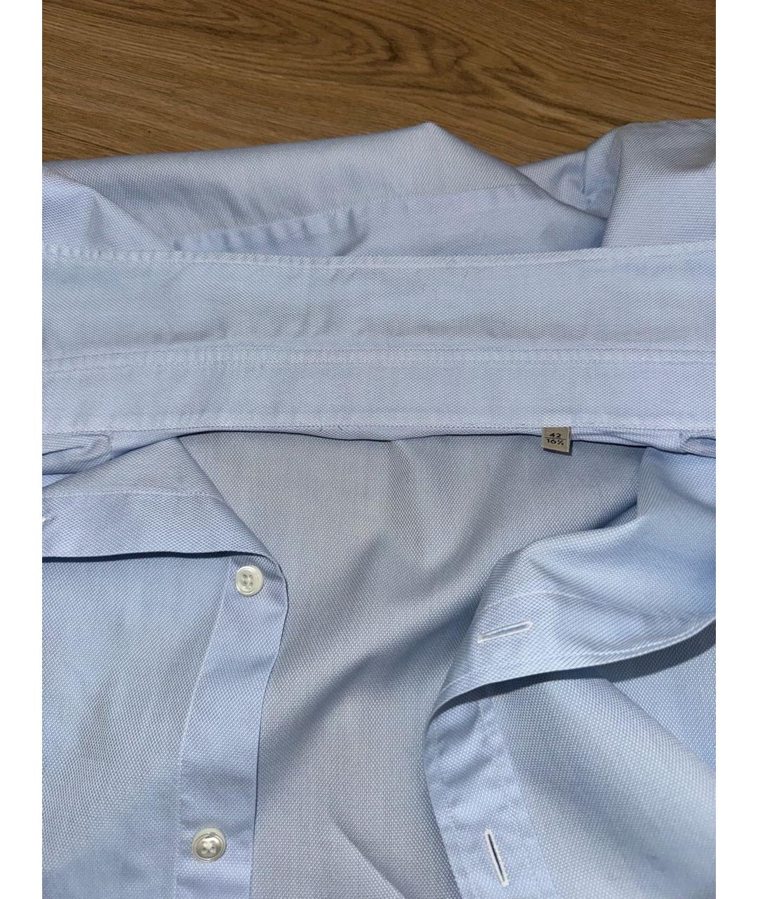 ZZEGNA Голубая хлопковая классическая рубашка, фото 8