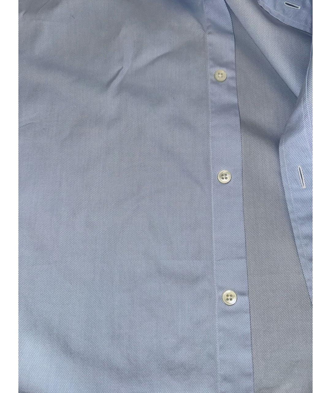 ZZEGNA Голубая хлопковая классическая рубашка, фото 3
