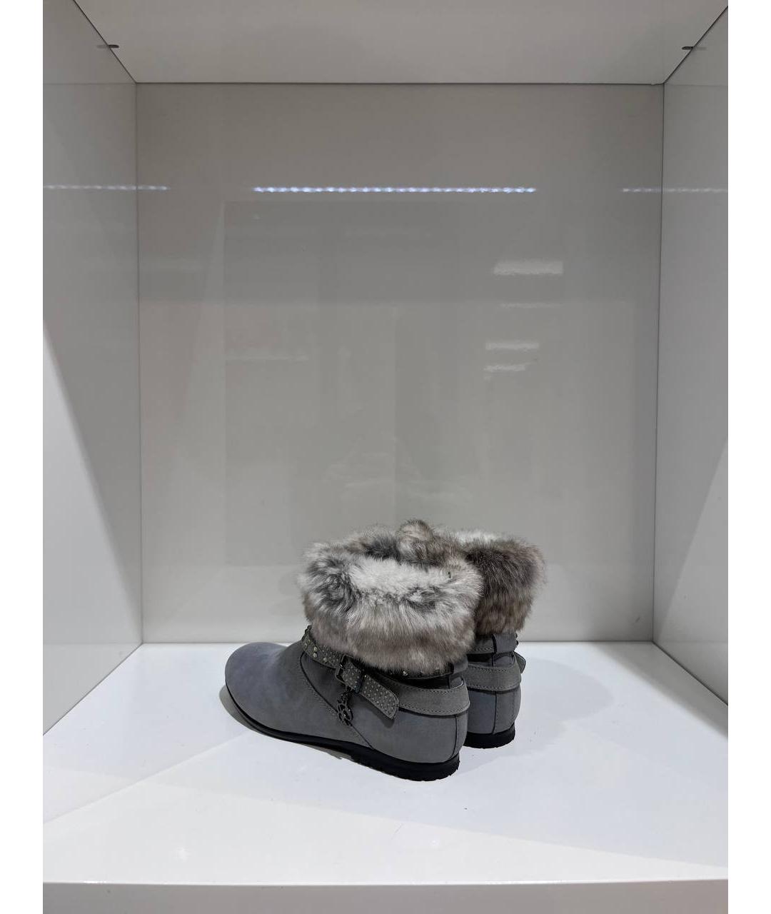 BLUMARINE Серые кожаные ботинки, фото 2