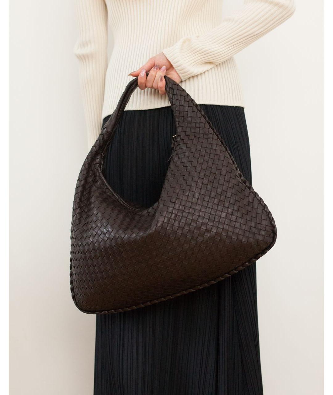 BOTTEGA VENETA Коричневая кожаная сумка через плечо, фото 3