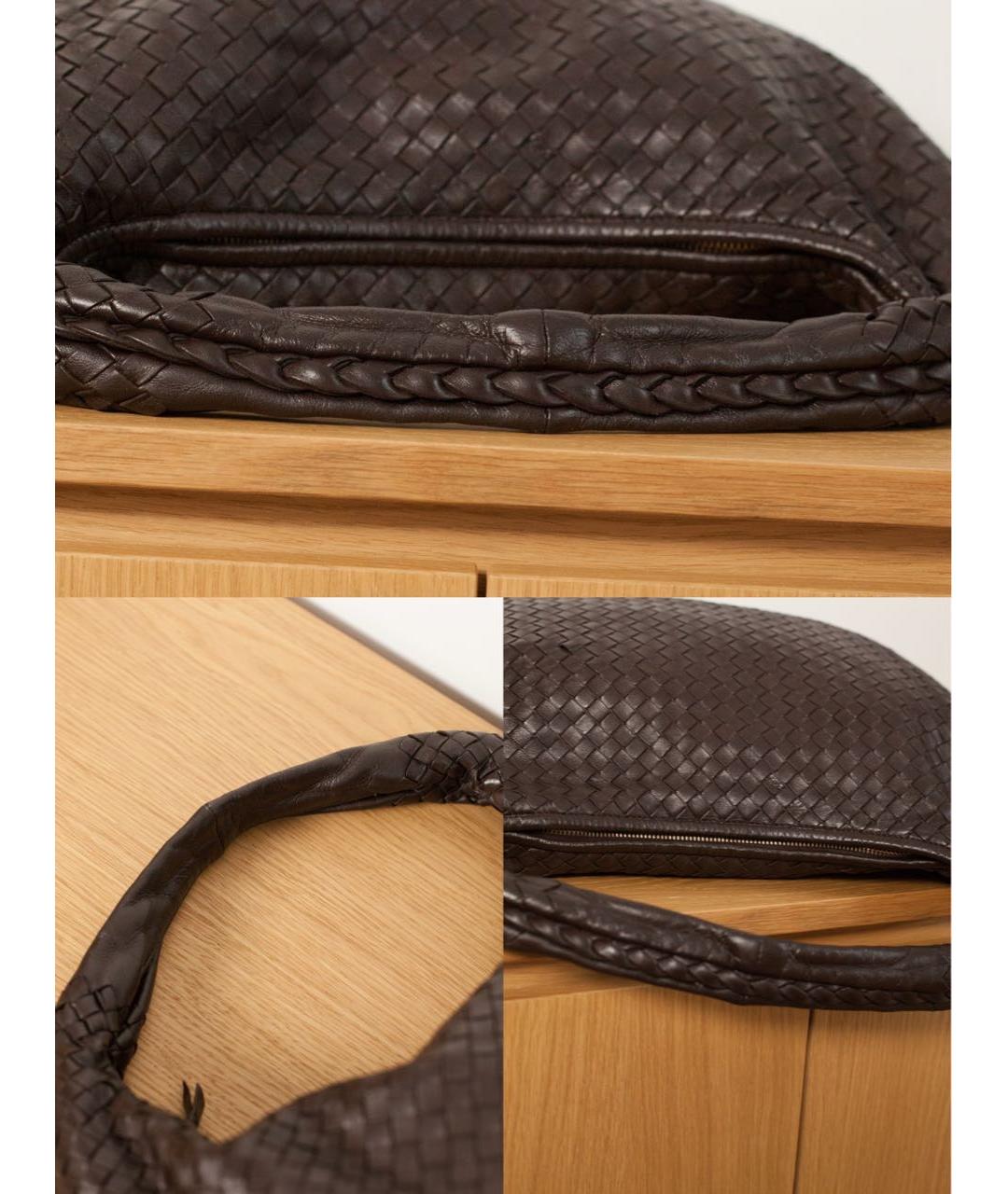 BOTTEGA VENETA Коричневая кожаная сумка через плечо, фото 7