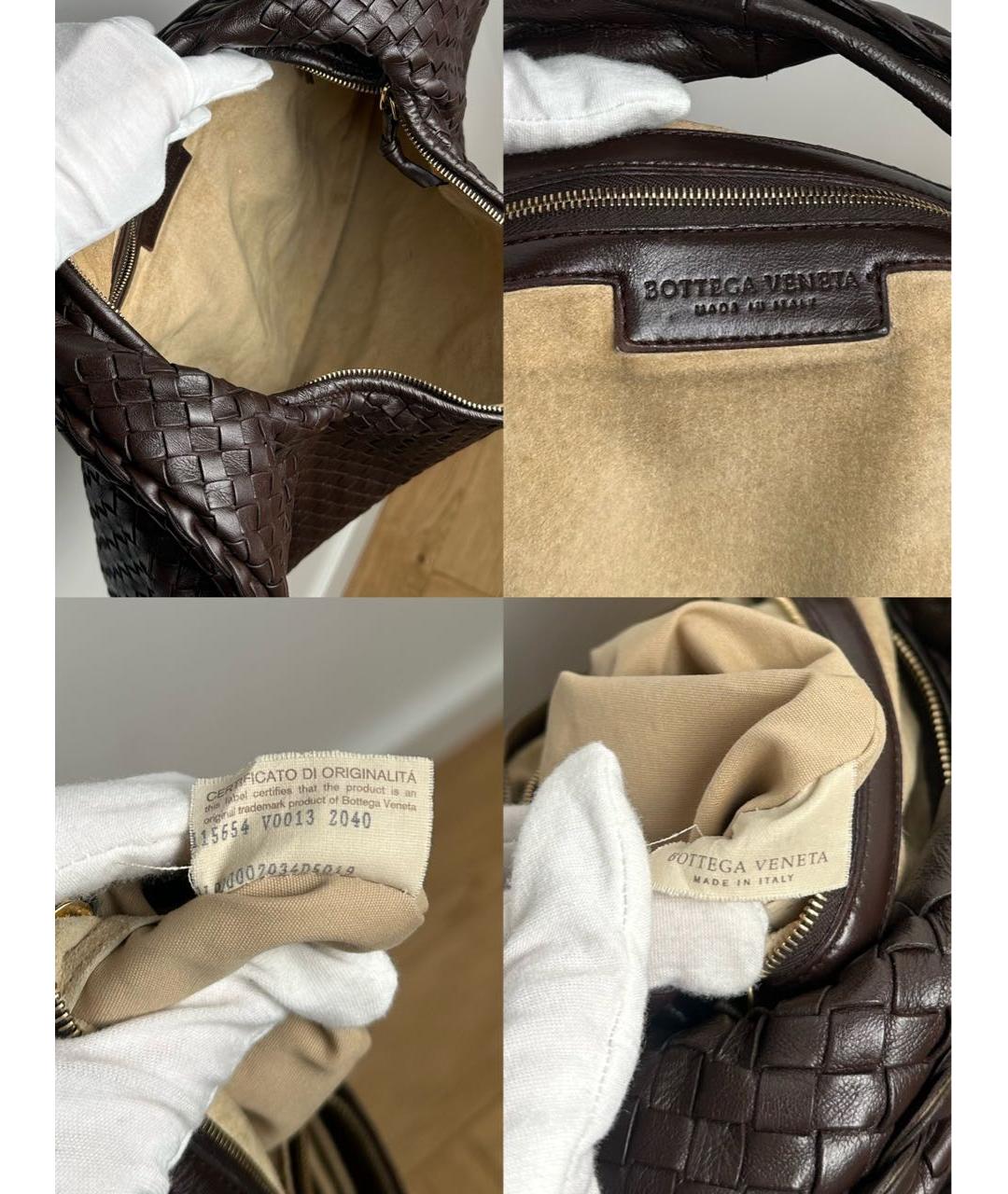 BOTTEGA VENETA Коричневая кожаная сумка через плечо, фото 8