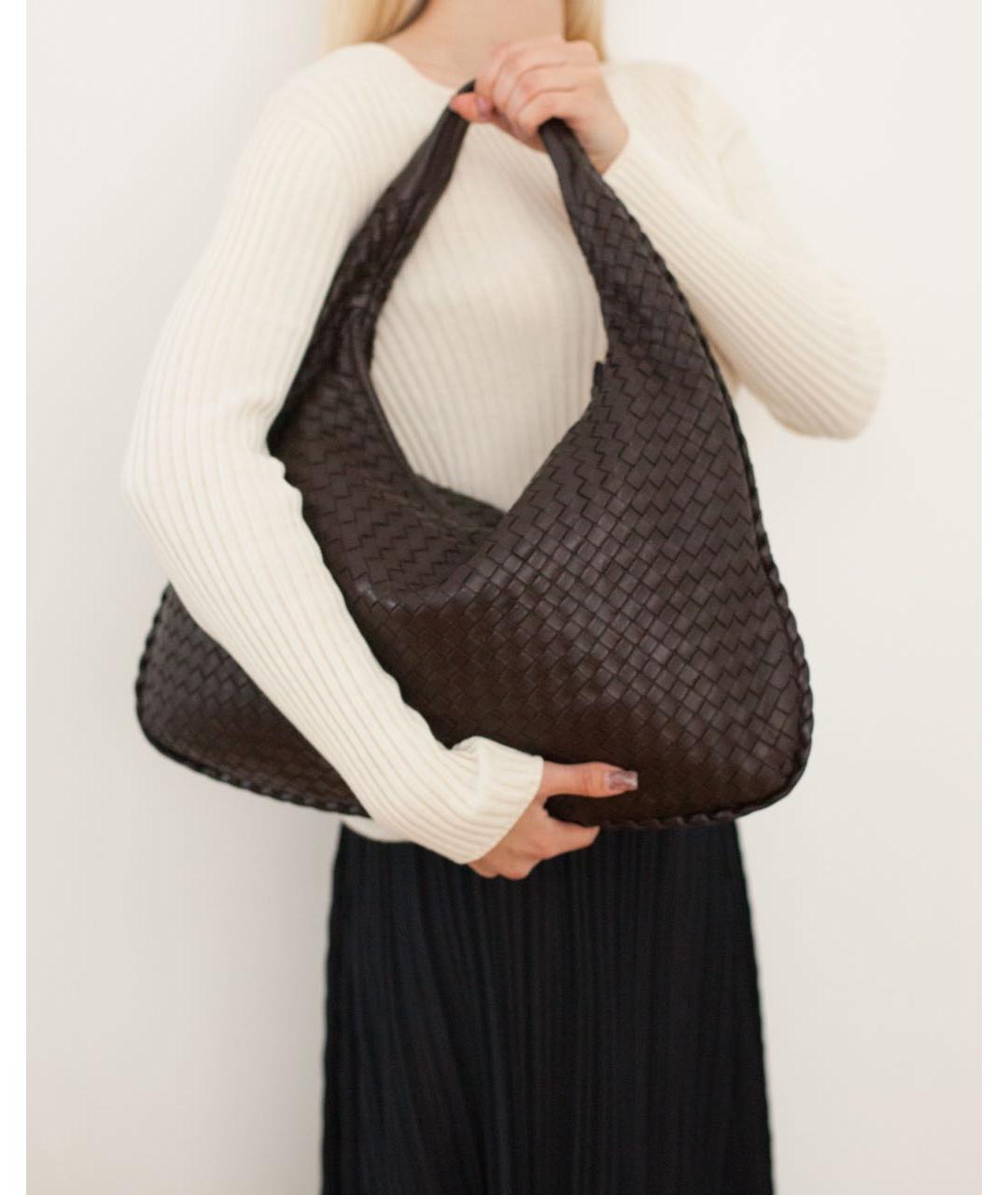 BOTTEGA VENETA Коричневая кожаная сумка через плечо, фото 5