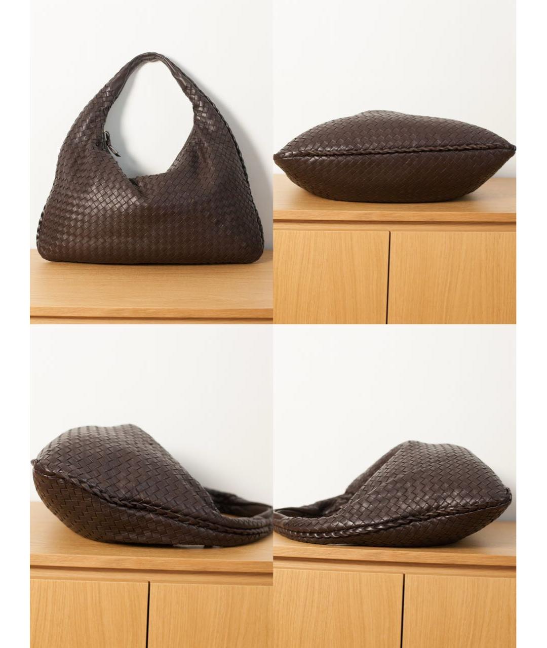 BOTTEGA VENETA Коричневая кожаная сумка через плечо, фото 6