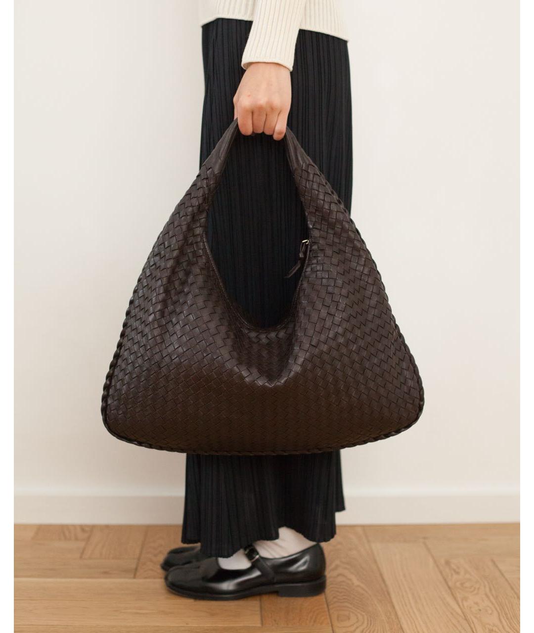 BOTTEGA VENETA Коричневая кожаная сумка через плечо, фото 4