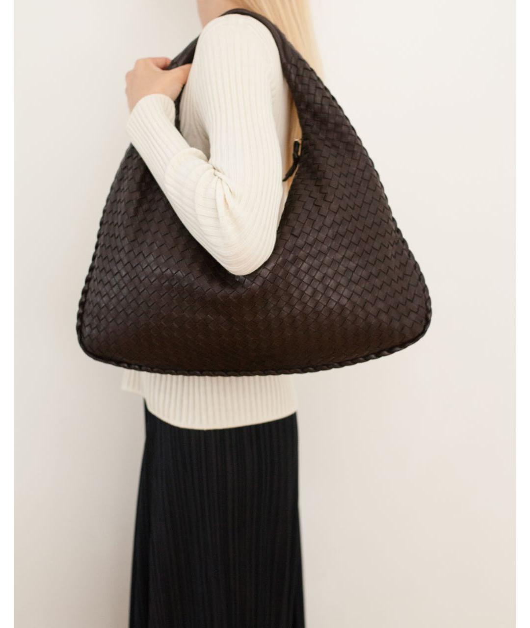 BOTTEGA VENETA Коричневая кожаная сумка через плечо, фото 2