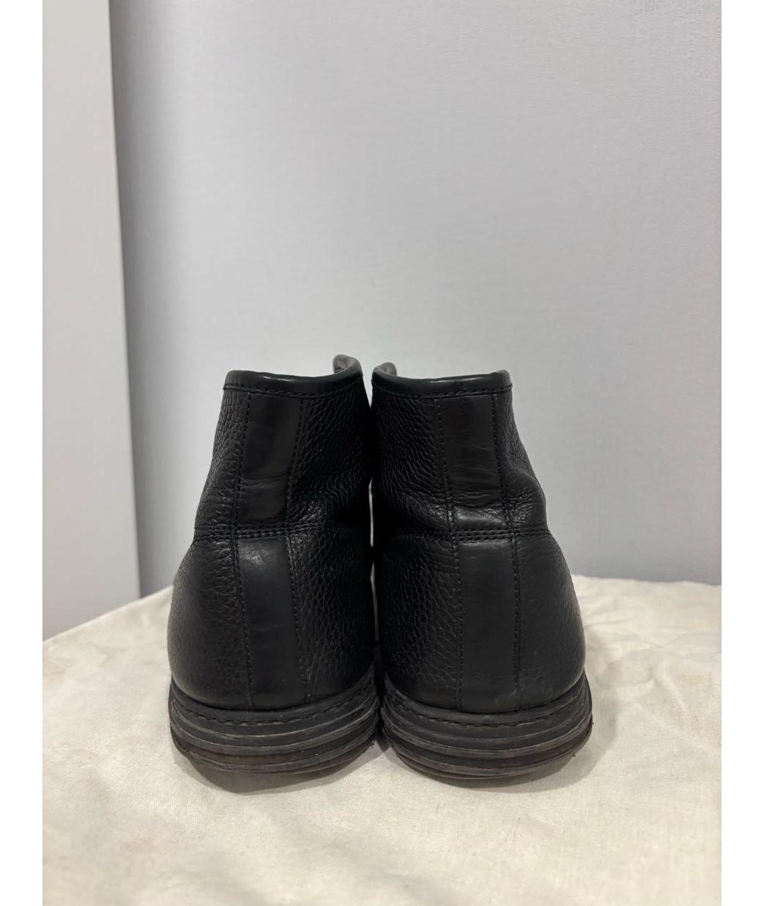 GUCCI Черные кожаные высокие кроссовки / кеды, фото 4