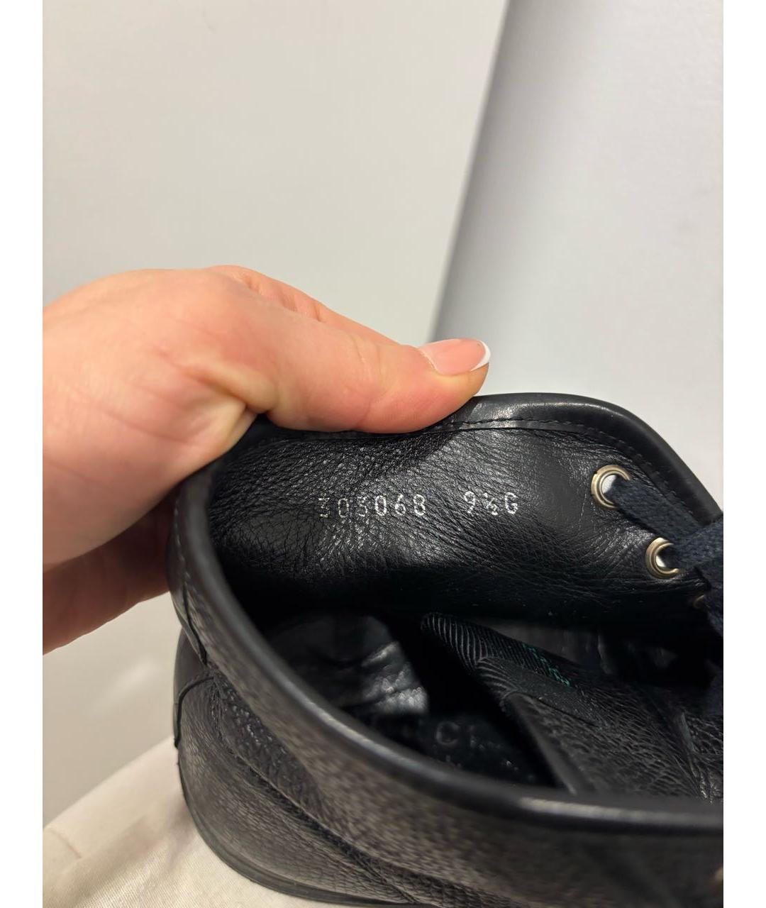 GUCCI Черные кожаные высокие кроссовки / кеды, фото 5