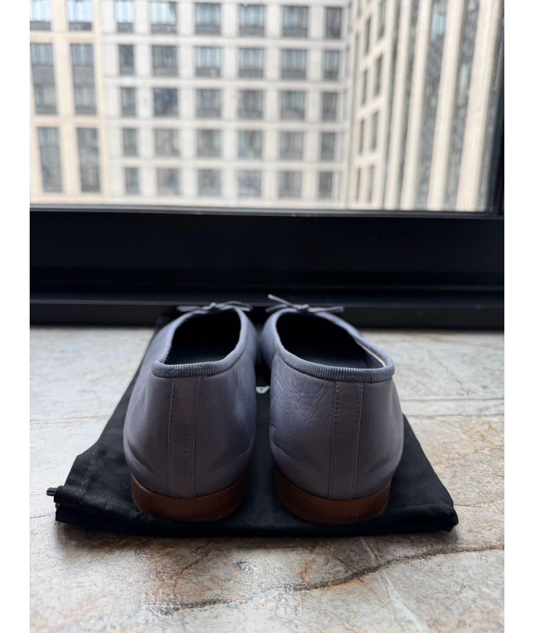 CHANEL Темно-синие кожаные балетки, фото 4