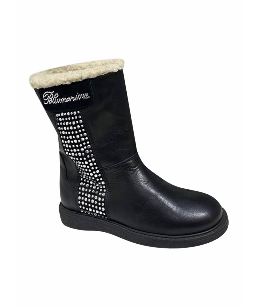 BLUMARINE Черные кожаные ботинки, фото 4