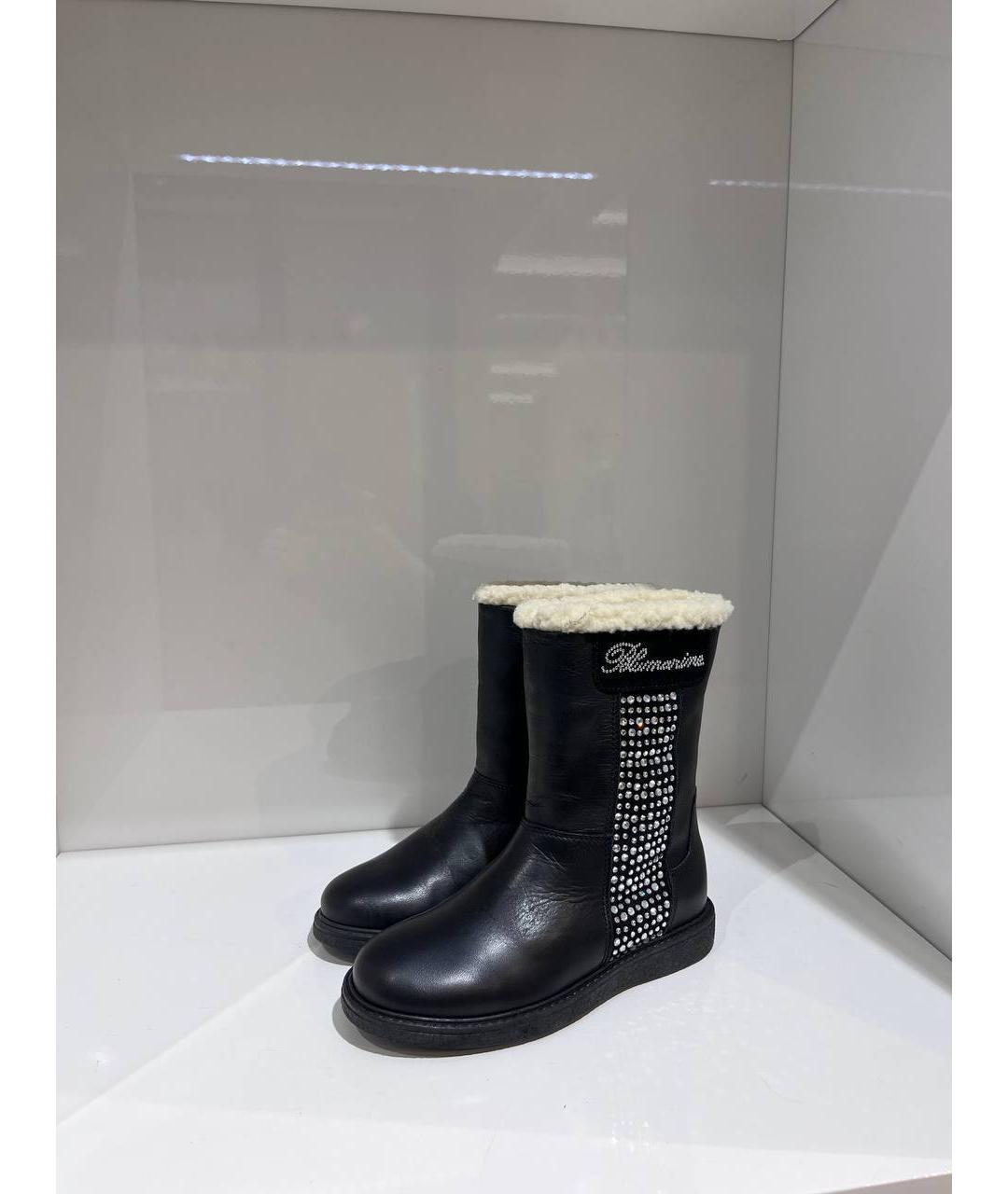 BLUMARINE Черные кожаные ботинки, фото 2