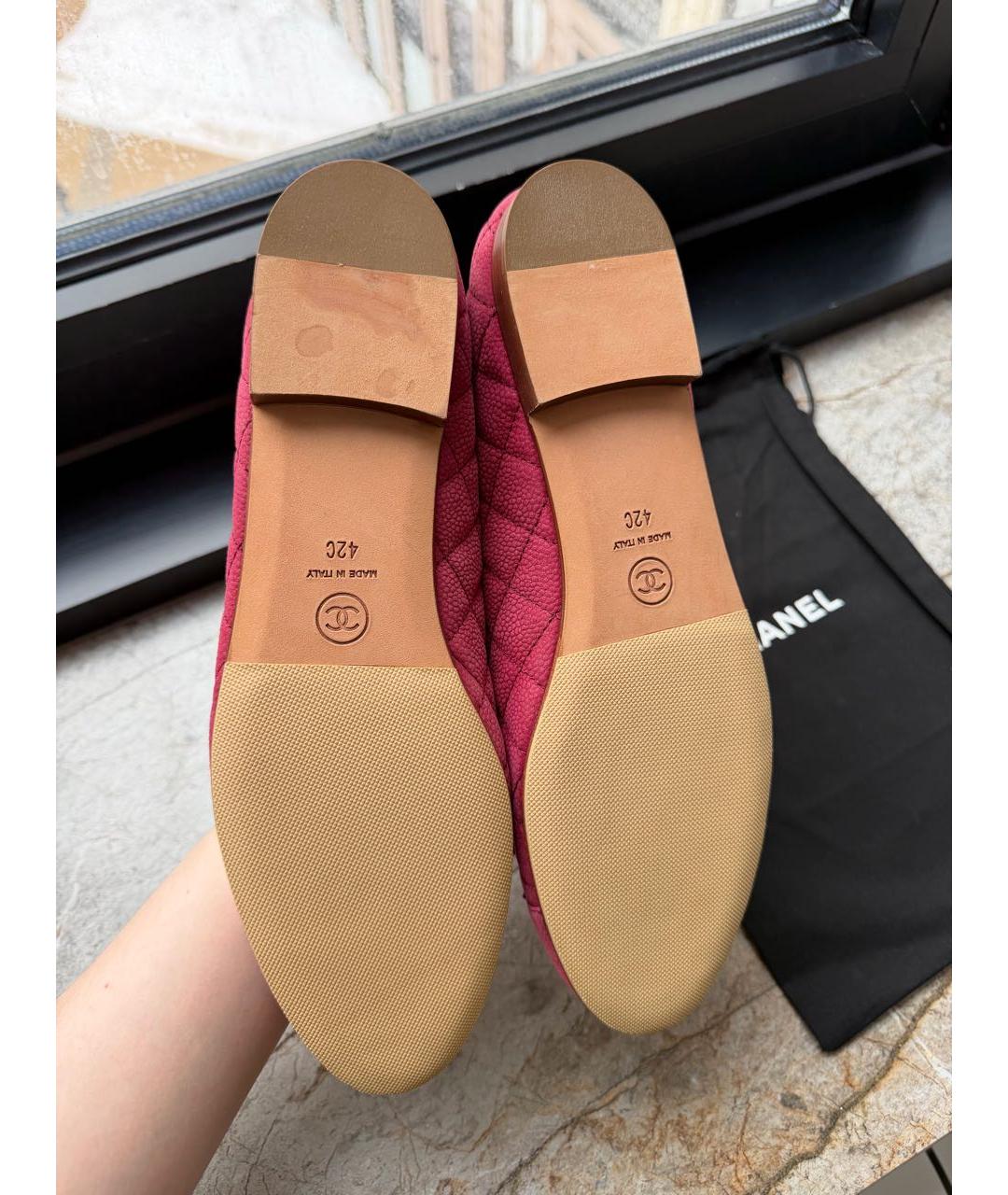 CHANEL Коралловые кожаные балетки, фото 5